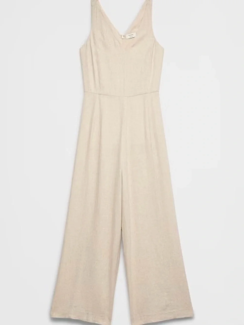 Banana Republic Navy V-Neck Sleeveless Wide-Leg Jumpsuit